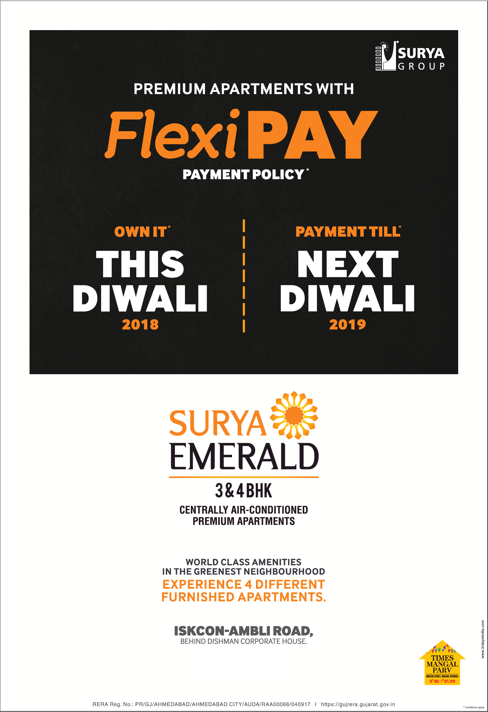 Experience 4 different furnished apartments at Surya Emerald in Ahmedabad Update